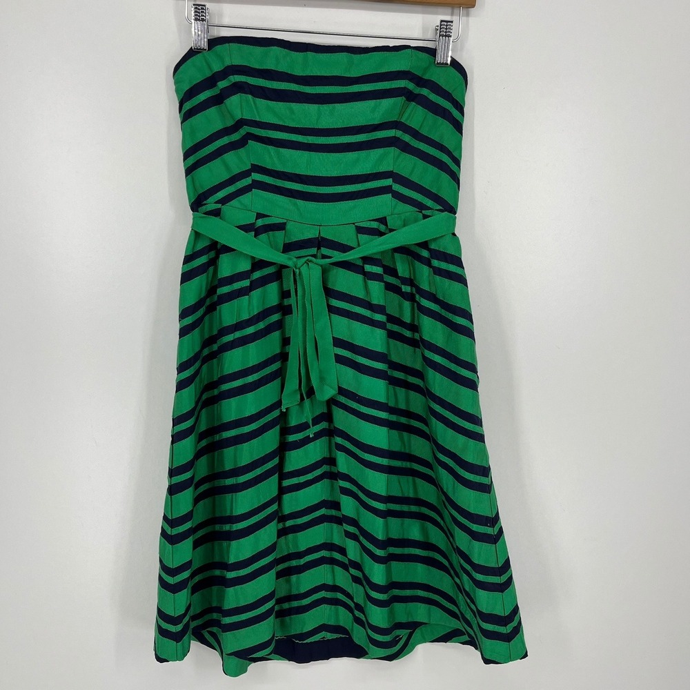 Moulinette Soeurs Anthropologie Striped Strapless Dress Green Size 4 New NWT